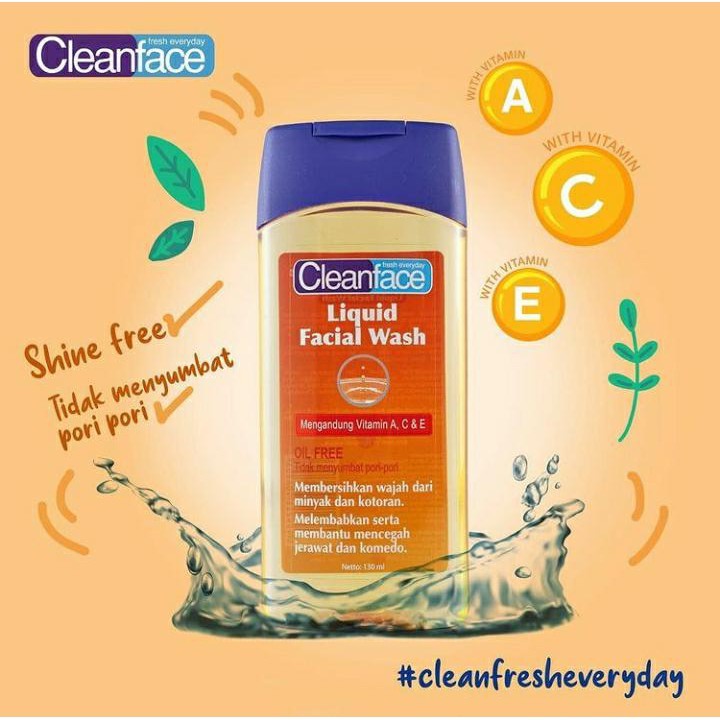 Cleanface Facial Wash 50ml - 130ml / Merah Jingga Official - Gambar 3