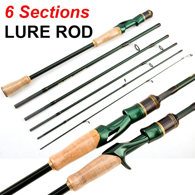 2.1/2.4m Cast/Spinning Lure Fishing Rod UltraLight Portable Carbon ...