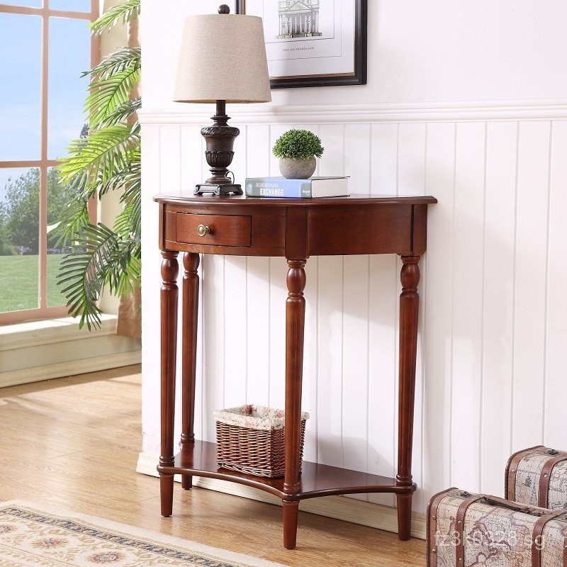 Wholesale Semi-Circular Console Table with Drawer American Style Solid ...