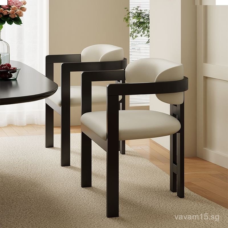 Italian Minimalist Luxury Dining Chair High-end Club Office Solid Wood ...