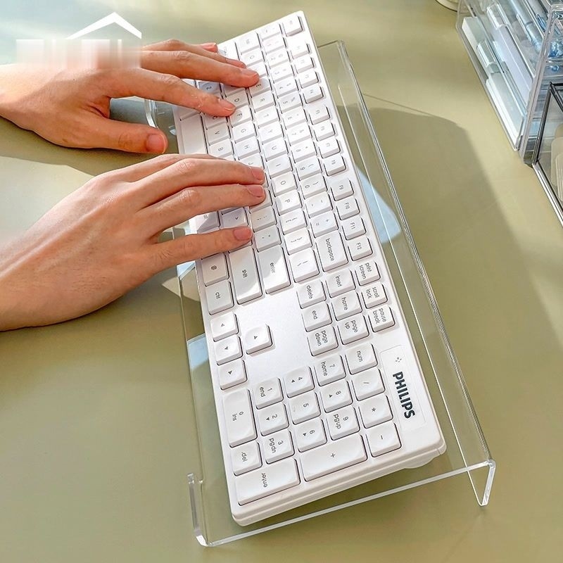 Acrylic Anti-slip Keyboard Elevated Rack Desktop Typing Support Desktop ...