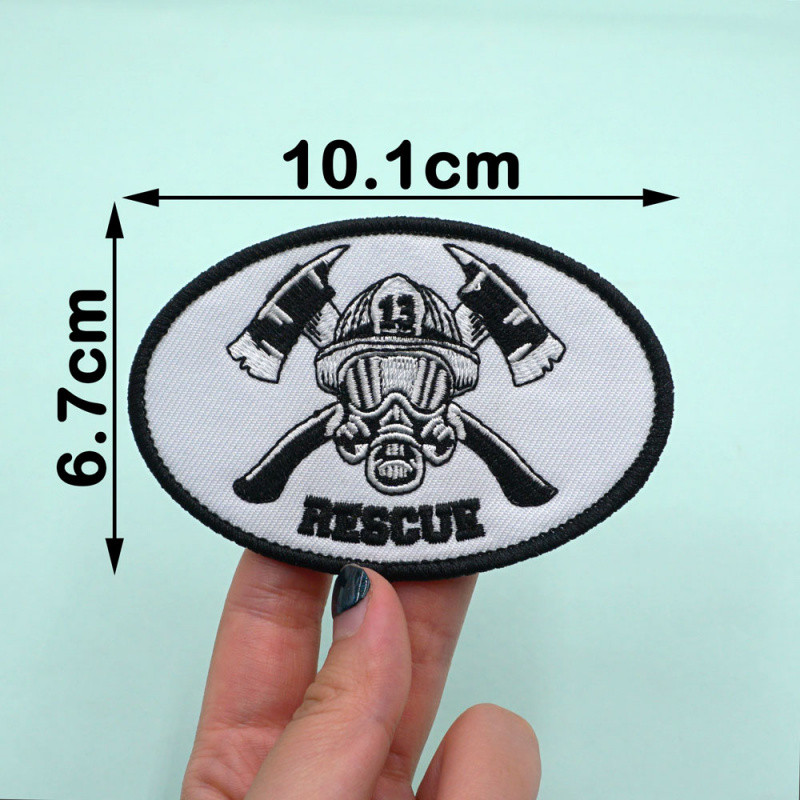 R RESCUE Firefighter Velcro Firefighter Moon Badge Velcro Badge Fire ...
