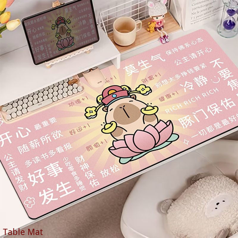 Cute Cartoon Capybara Mouse Pad Extra Large Office Computer Keyboard ...