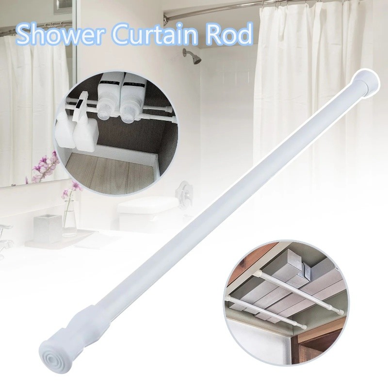 Multi Purpose Telescopic Curtain Rod Wardrobe Adjustable Bar Shower ...