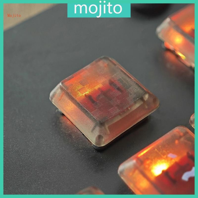 Mojito Translucent Black Keycaps Set 1U Grid Texture Tactility Backlits ...