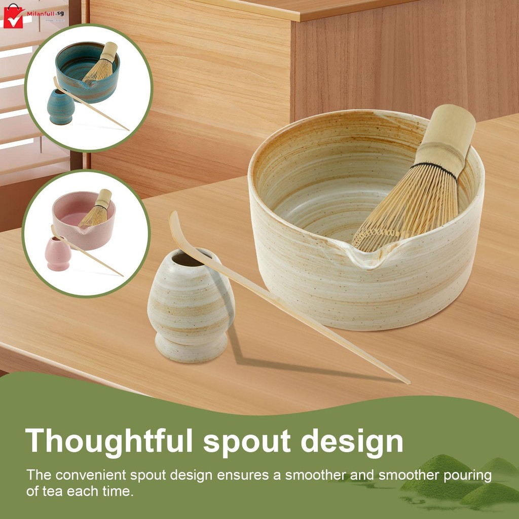 4 Pcs Japanese Matcha Set Reusable Matcha Whisk Set Manual Matcha Tea ...