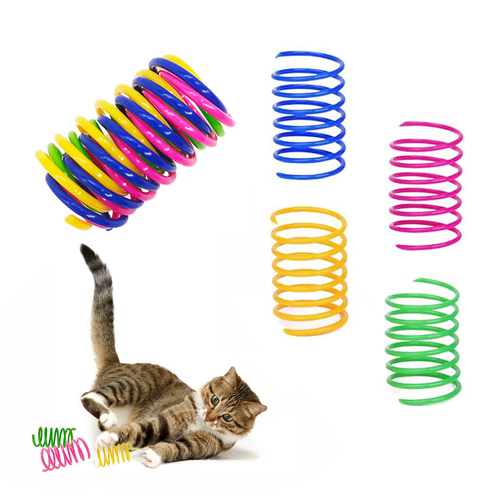 Wide Colorful Springs Cat Toy - Bouncy Toys for Medium Indoor Cat ...