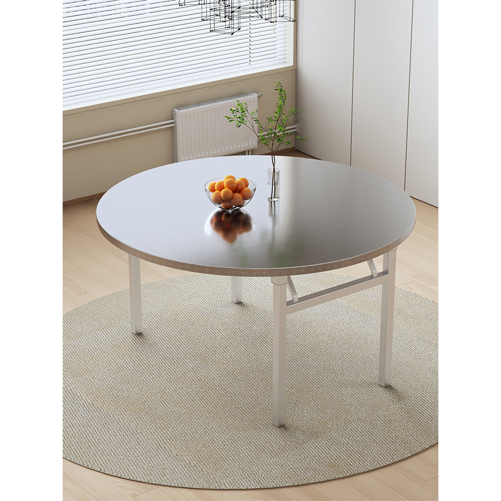 Q-6/ll round Stainless Steel Folding Table Installation-Free Table ...
