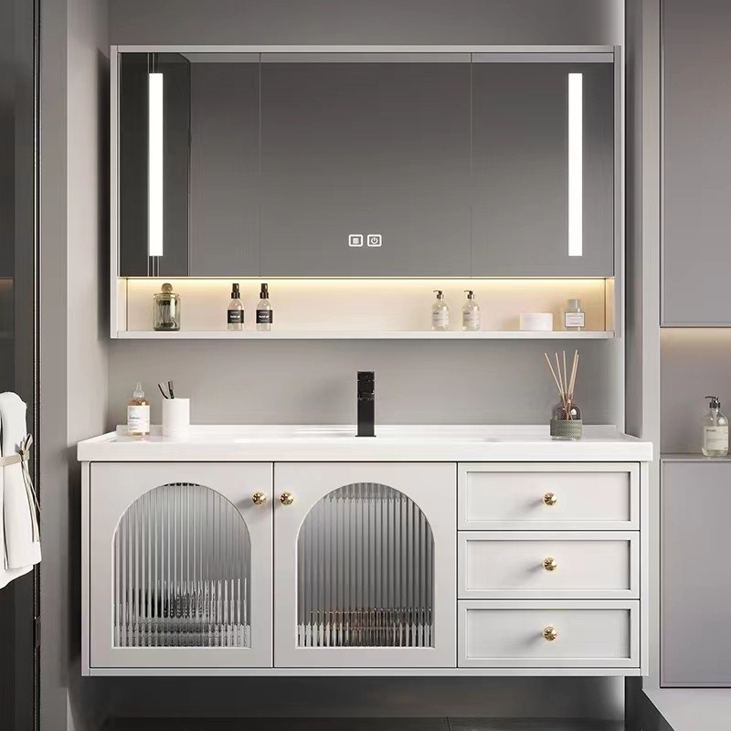 Ceramic Integrated Basin Bathroom Cabinet Set Smart Wash Basin Cabinet ...