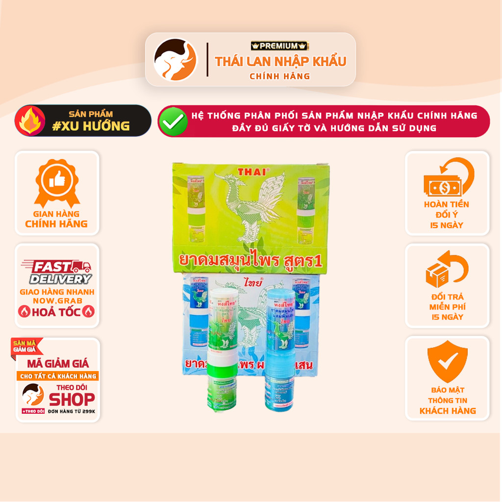 [GENUINE] Natural Herbal Nasal Sinus Clearing Inhaler - Green Hongthai ...