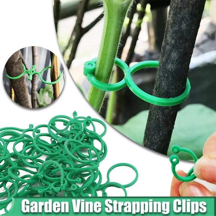 50PCS Garden Vine Strapping Clips Plant Bundled Buckle Ring Holder ...