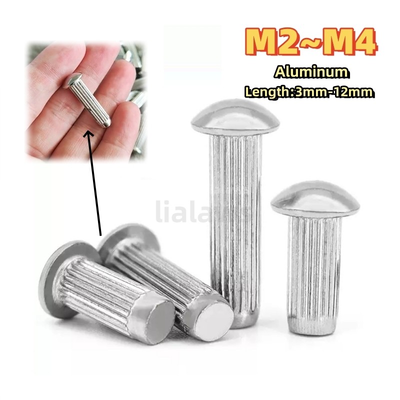 Aluminum Round Head Rivet Knurled Shank 304 Stainless Steel Solid Rivet ...