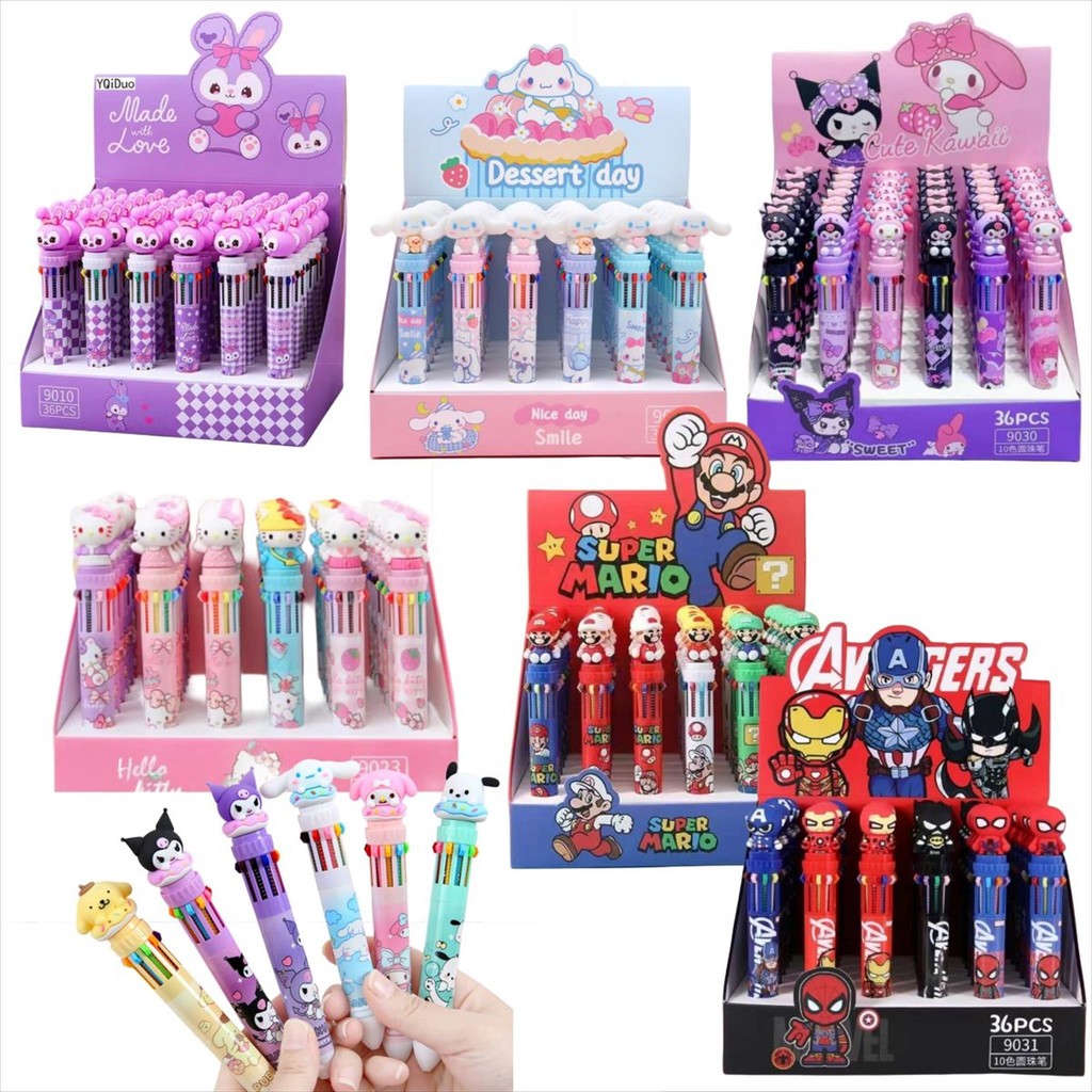 MW015 Sanrio 10 Color Ballpoint Pen Ballpoint Pen for Elementary and ...