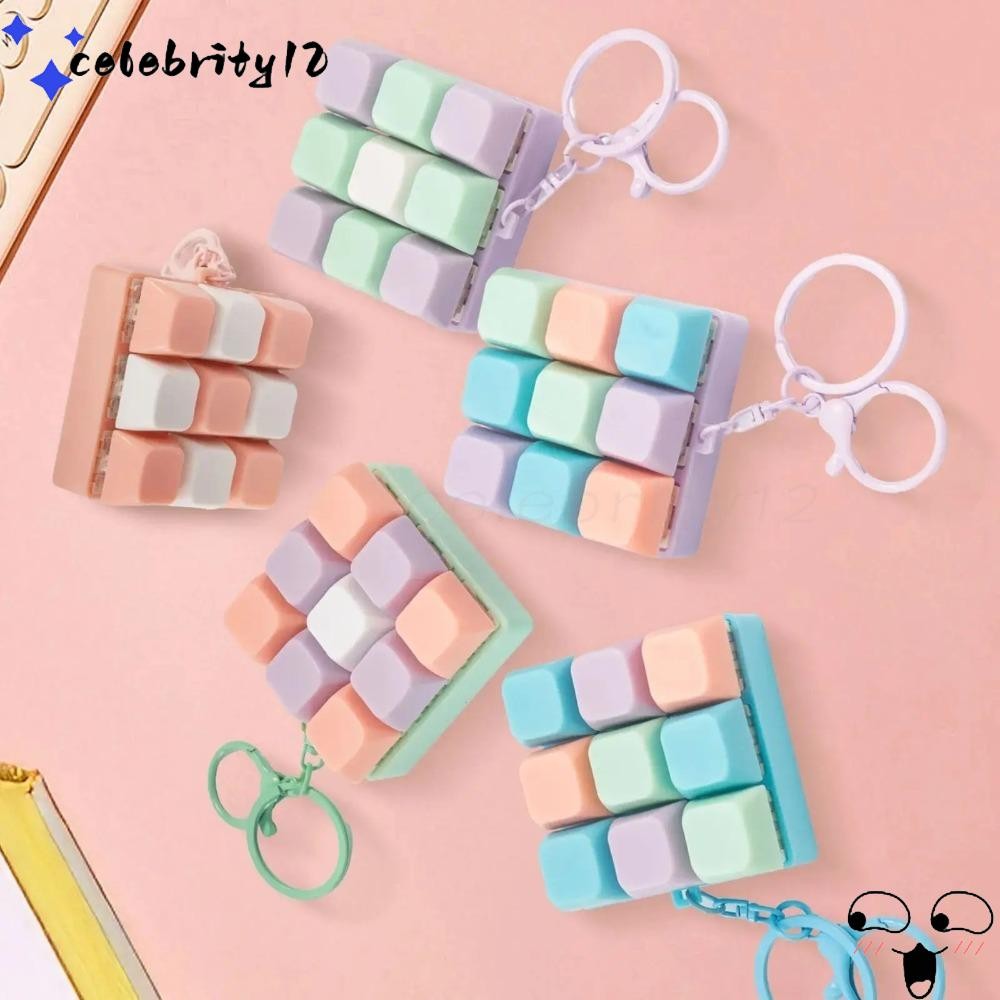 CELEBRITY12 Keyboard Games Keychain, Fidget Decompression Anti Stress ...