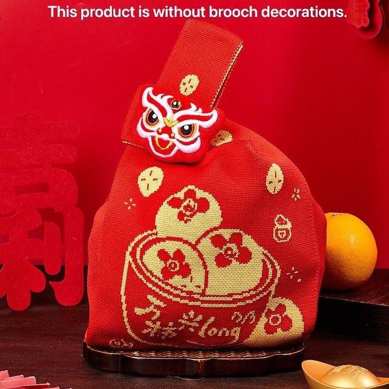 CNY Bag Mandarin Orange Bag Gift Bag Cny 2026 Decoration Knitted