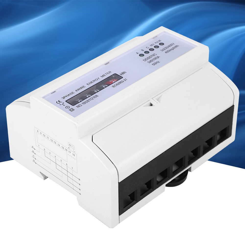 Supergoodsales Electronic Energy Meter 3 Phase 4 Wire 380V AC DIN Rail ...