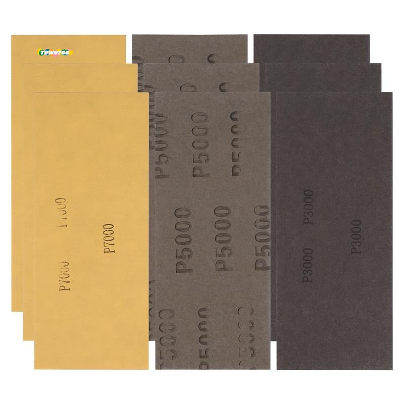 9 Pcs 3000 5000 7000 High Grit Wet And Dry Sandpaper Assortment Drywall ...