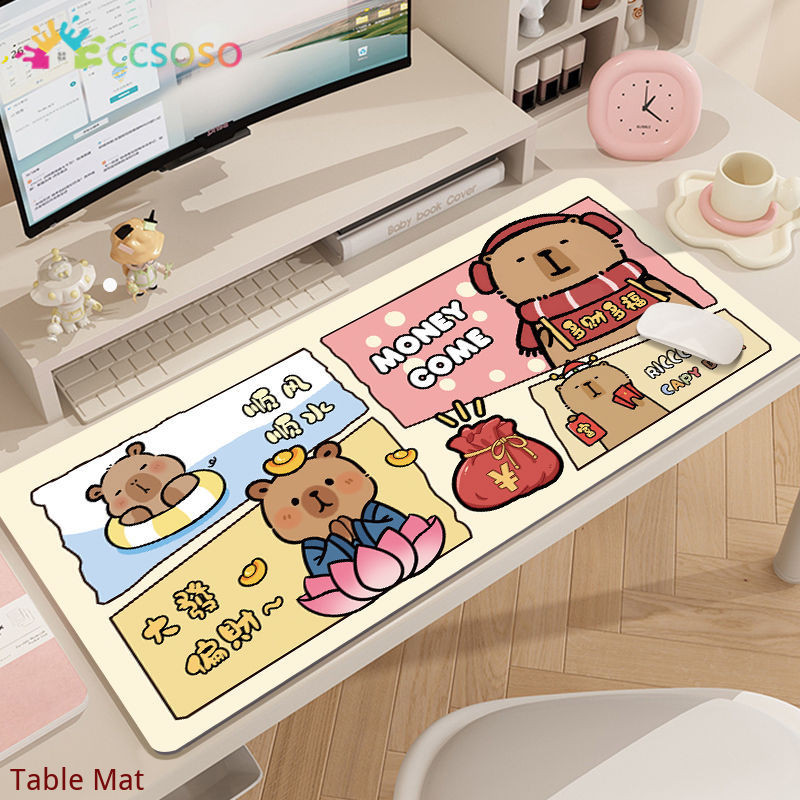 Cartoon Cute Capybara Mouse Pad Extra Large Office Computer Keyboard ...