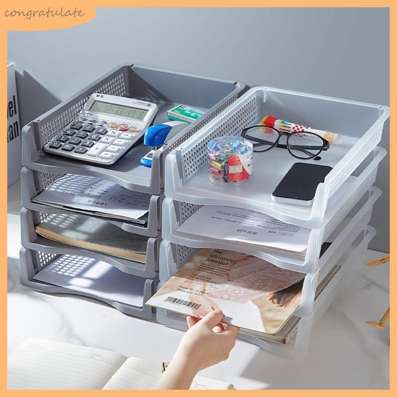 CONG Stackable Paper Sorter Letter Tray Stacking Paper Letter Tray Desk ...
