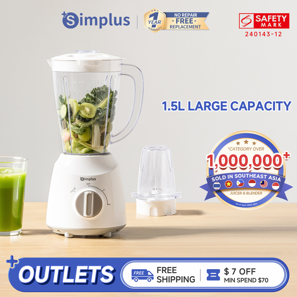 Simplus 1.5L Single-knob Food Processor Multifunctional Blender Juicer ...