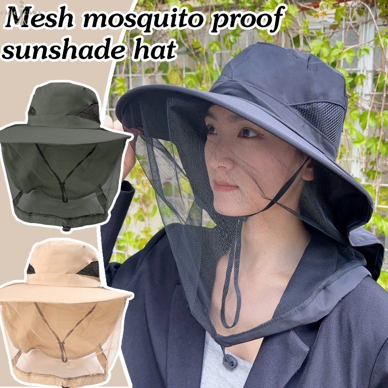 Mosquito-proof Hat with Face Mask - Breathable Insect Bee Protection ...