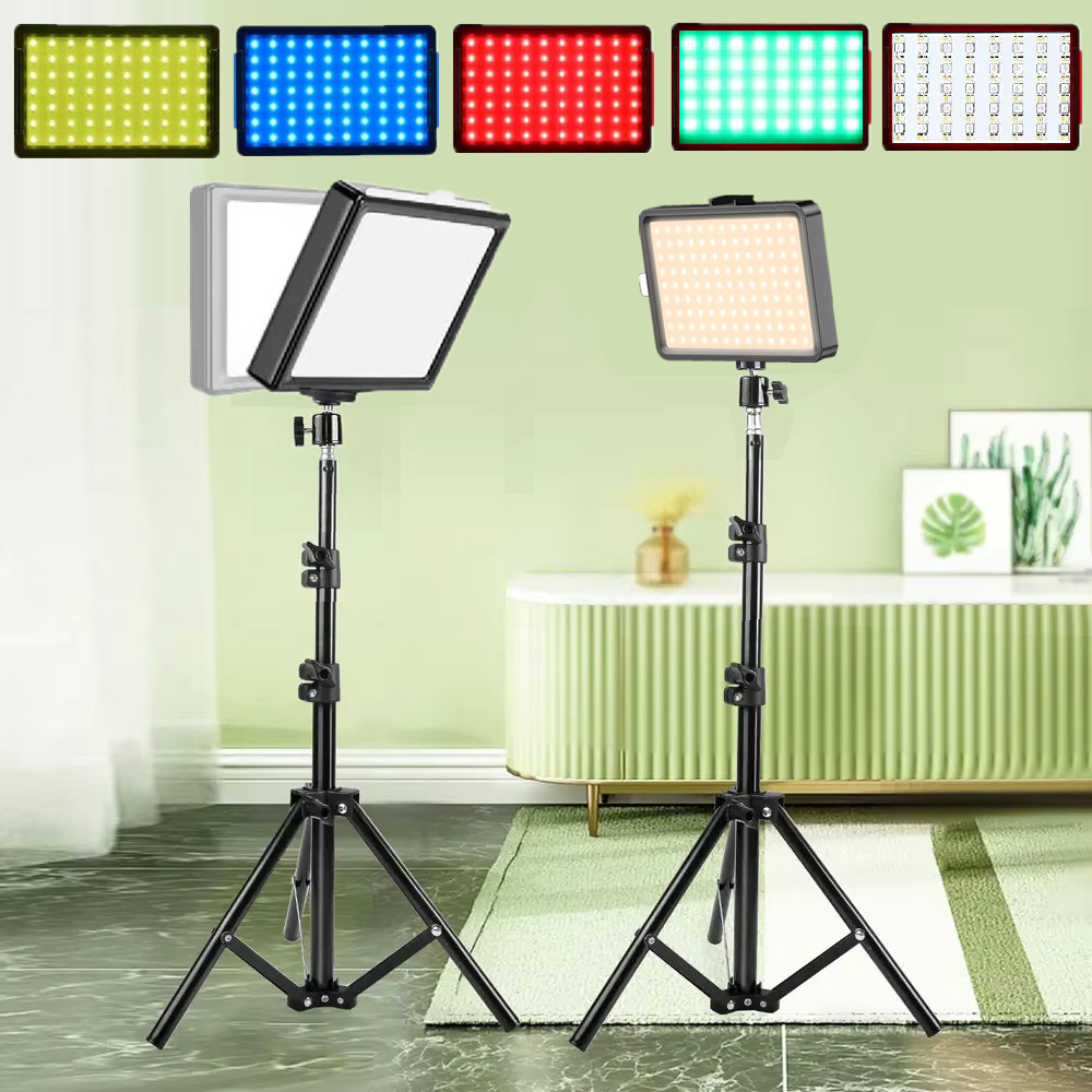 Adjustable Tripod Stand with Led Video Light Camera Photography ...