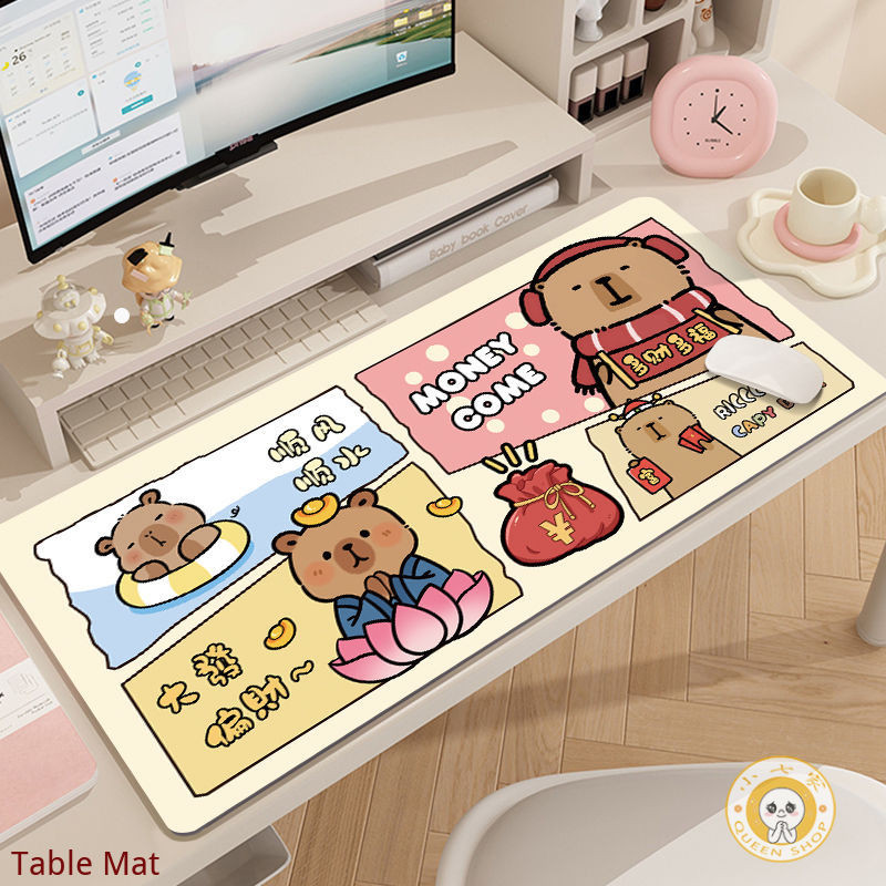 Cartoon Cute Capybara Mouse Pad Extra Large Office Computer Keyboard ...
