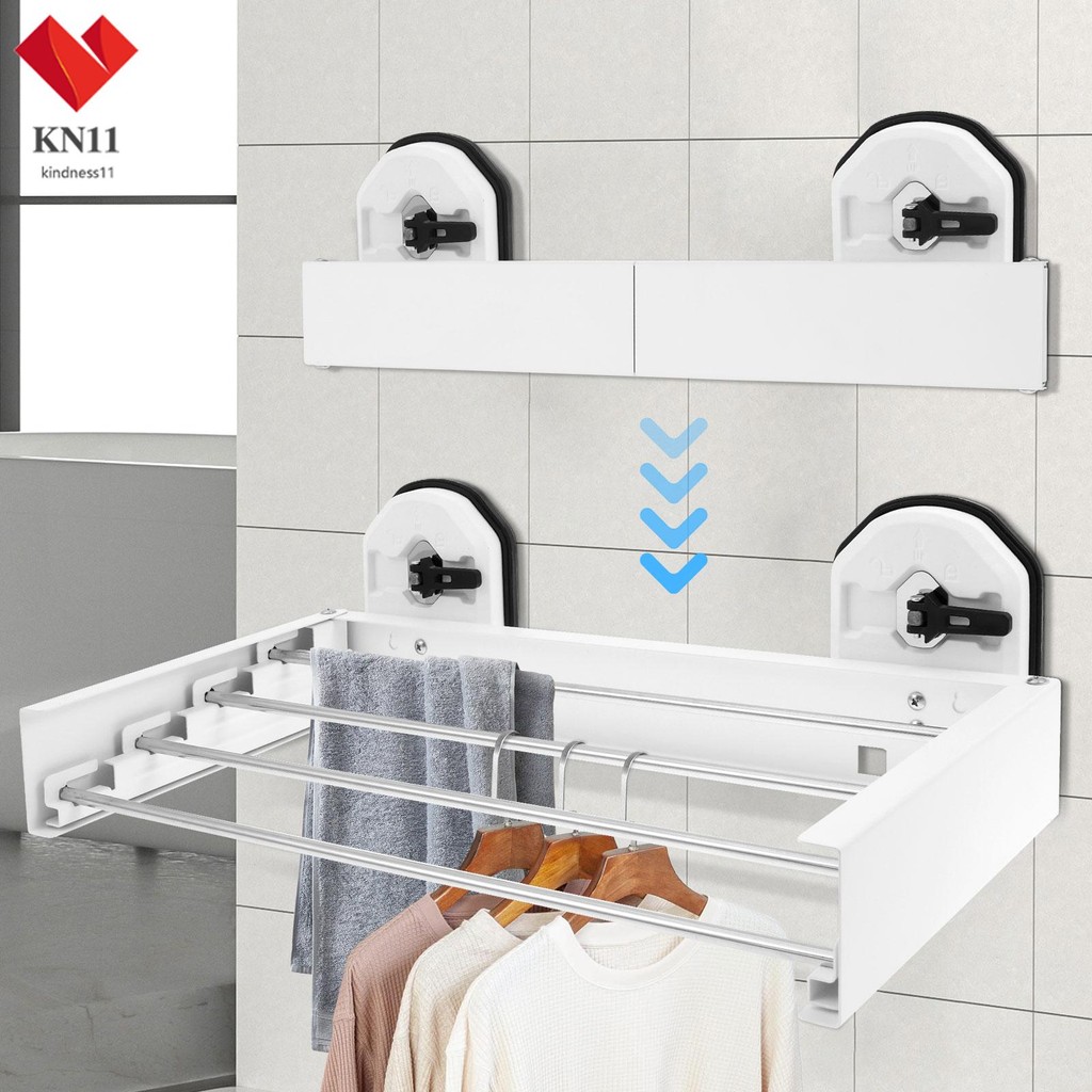 Space Saving Wall Mounted Clothes Drying Rack Easy to Install Wall ...