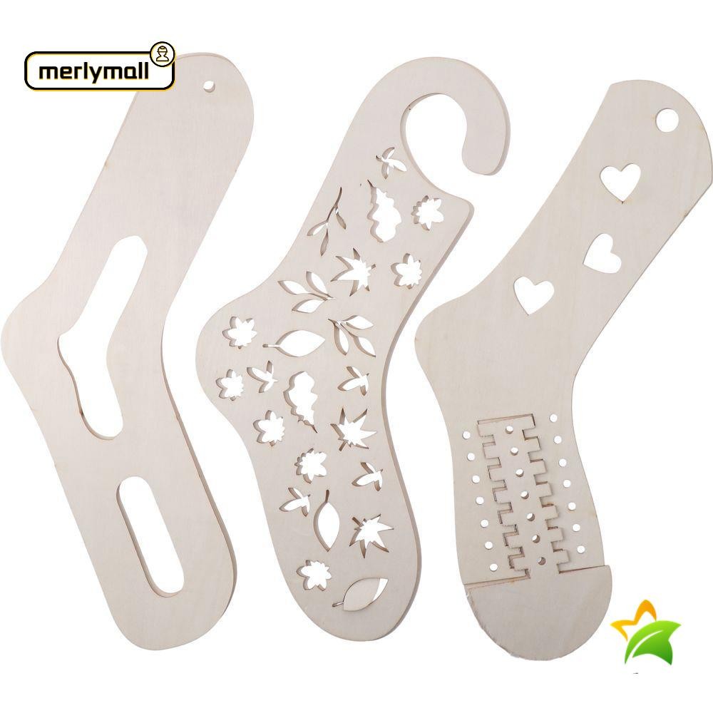 MERLYMALL 6pcs Wooden Sock Blocker, 3 Styles Sock Shape Adjustable Sock ...