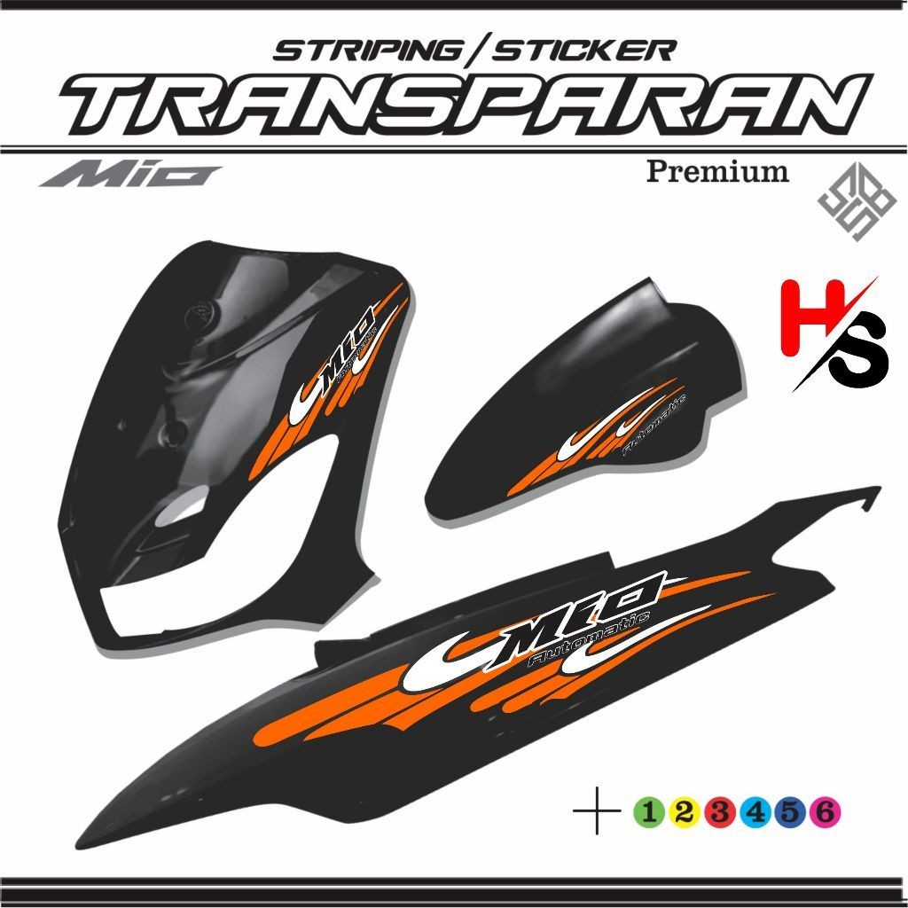 MOTORCYCLE VARIATIONS STRIPING TRANSPARENT UV STICKERS MIO SMILE OLD ...