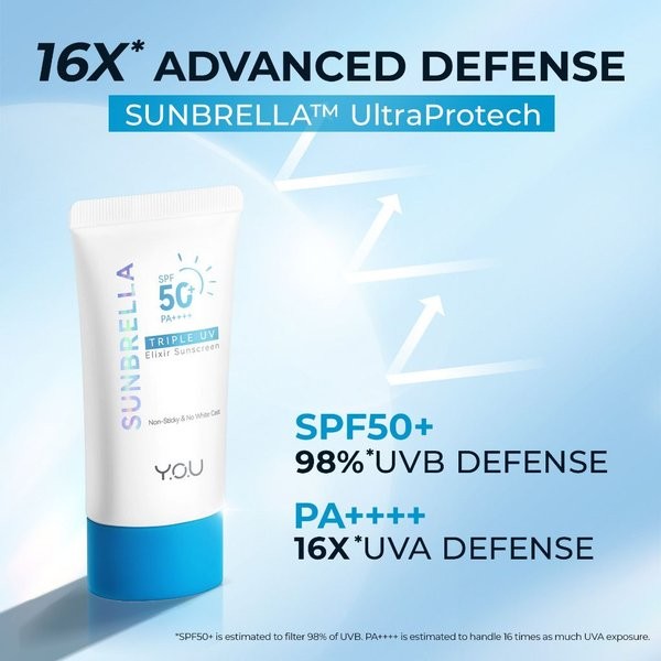 Y.O.U Triple UV Elixir SPF 50 + PA++++ 30ml / Merah Jingga Official - Gambar 3