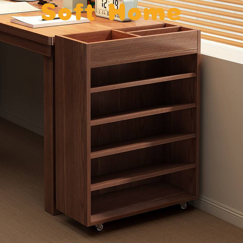 SG Small Bookshelf Solid Wood Floor-Standing Cabinet Storage Organizer ...