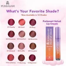 Purbasari Velvet Lip Cream / Merah Jingga Official - Gambar 4