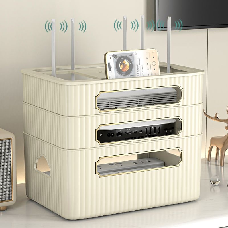 WiFi Router Storage Box TV Set-top Box Storage Rack Socket and Wire ...