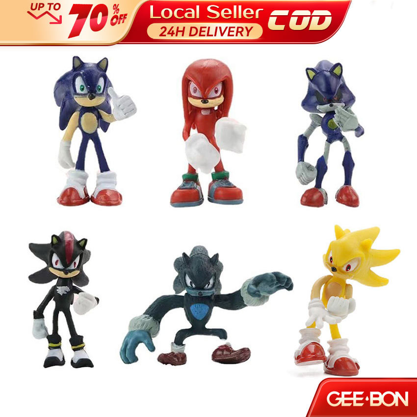GEEBON 6pcs Anime Sonic Figures PVC Tails Boom Shadow Doll Model ...