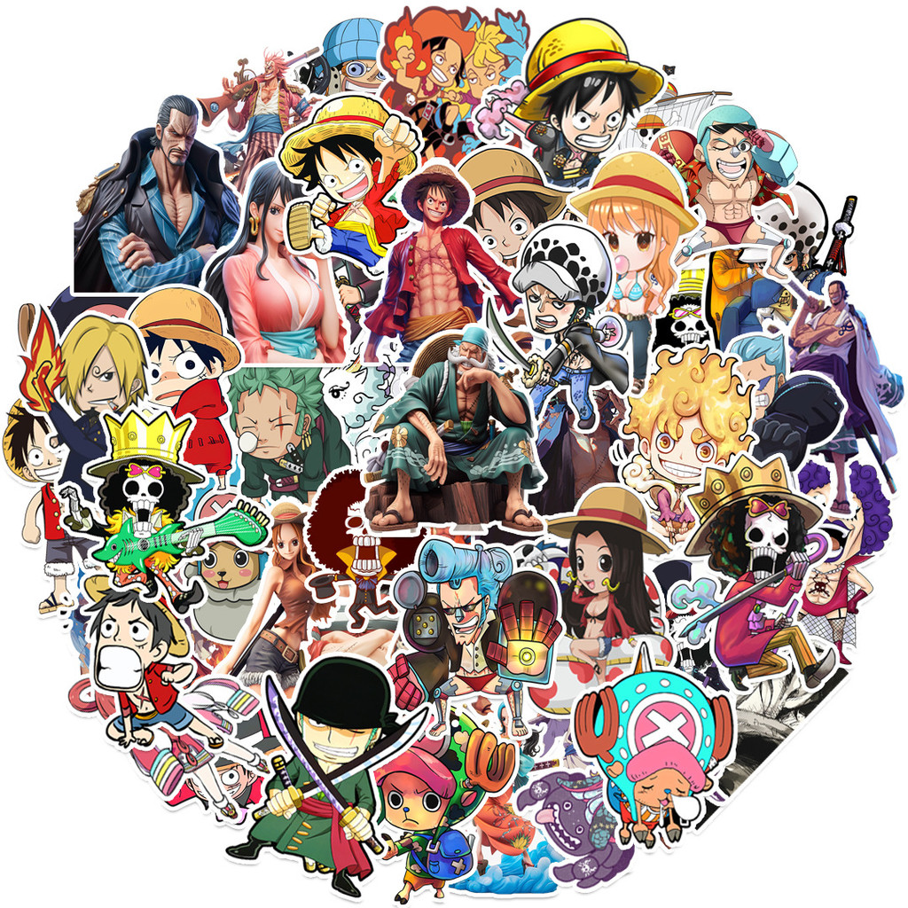 50PCS One Piece Handicraft Stickers - Adorable Anime Decor for Phone ...
