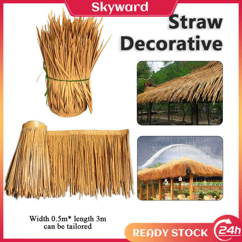 Huts Simulation Palm Thatch Roll Artificial Straw Fake Grass Waterproof ...