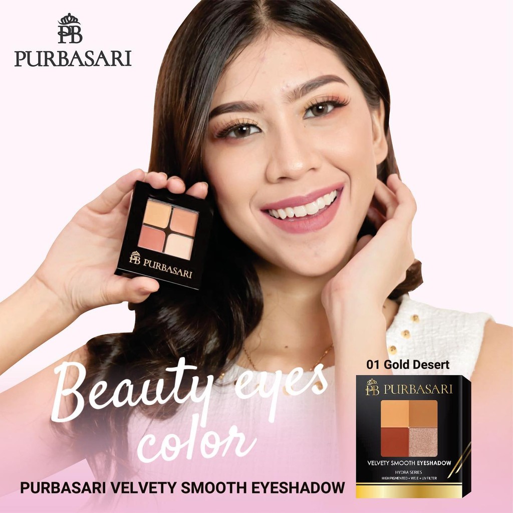 Purbasari Velvet Smooth Eyeshadow / Merah Jingga Official - Gambar 2