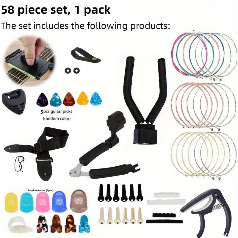 Guitar Acssories Kit Include Acoustic Strings, 3in1 Restring Tool ...