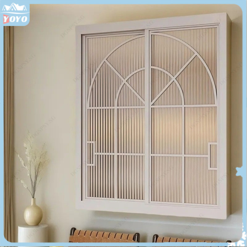 Sliding window partition living room fixed window long rainbow glass ...