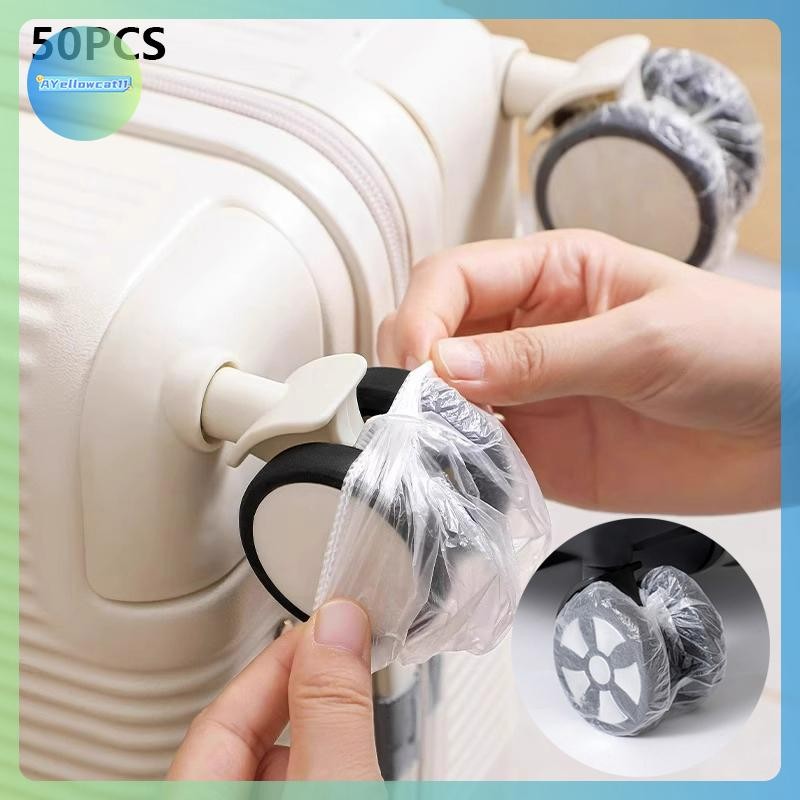 AA 50pcs Disposable Luggage Wheels Protector Cover Universal Dust Cover