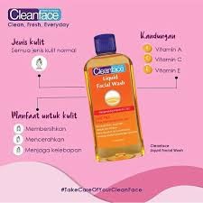 Cleanface Facial Wash 50ml - 130ml / Merah Jingga Official - Gambar 4