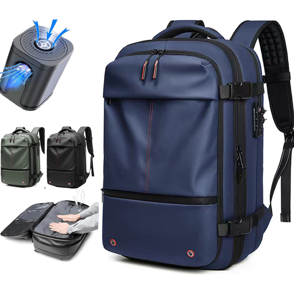 Coofay Vacuum Compression Backpack - 20L Travel Backpack With Electric Pump, Carry On Flight Approved