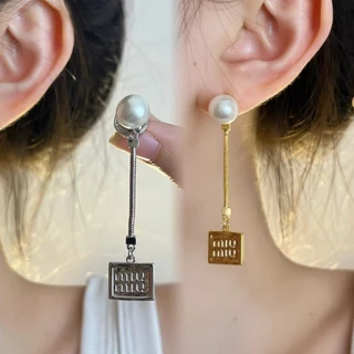 【MiuMiu】l earrings Gold/Pearl ピアス Hoop and Pendant Earrings For Women | Miu Miu