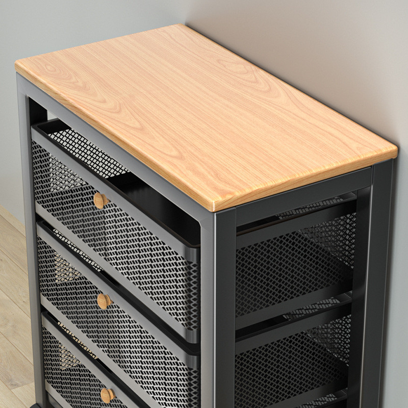 [in stock] Kitchen Basket Storage Rack Household Mobile Floor-Type ...