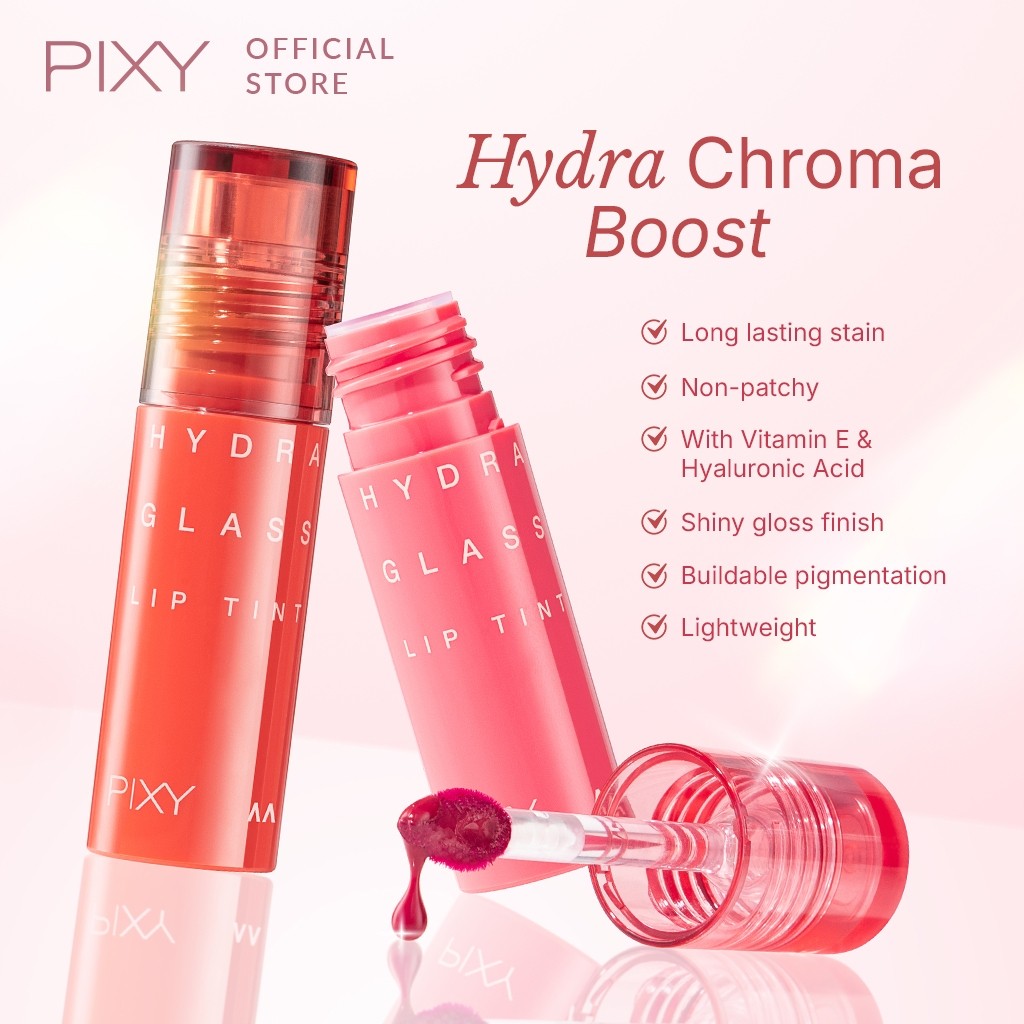 Pixy Hydra Glass Lip Tint 2.5ml / Merah Jingga Official - Gambar 3
