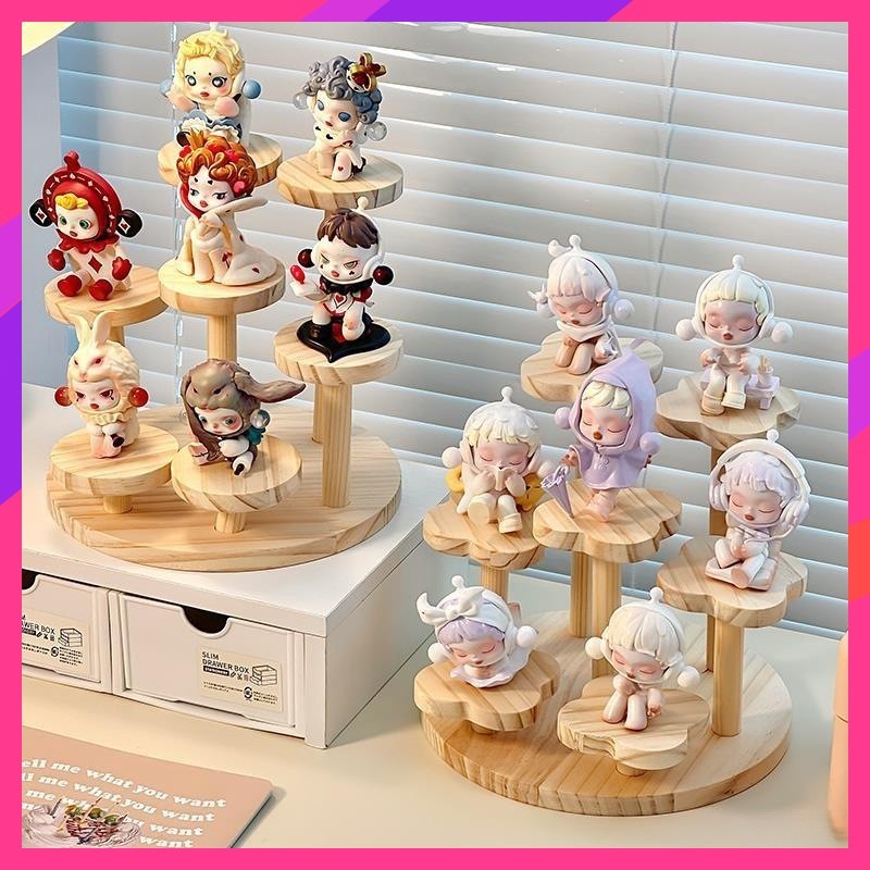 【MY】Wooden Display Riser Shelf Desktop Organizer Rack Wood Ladder Rack ...