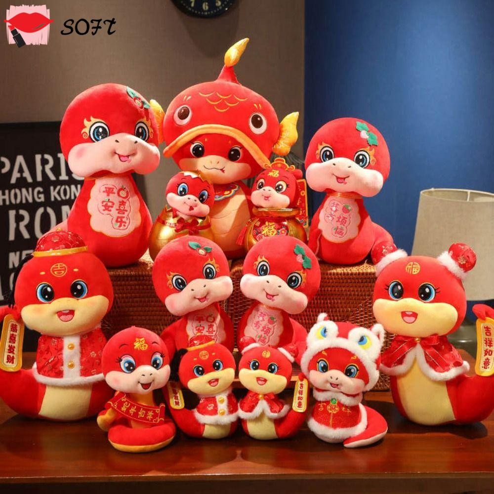 SOFTNESS Lucky Bag Snake Doll, Cute Spring Festival Stuffed Animals Toy ...