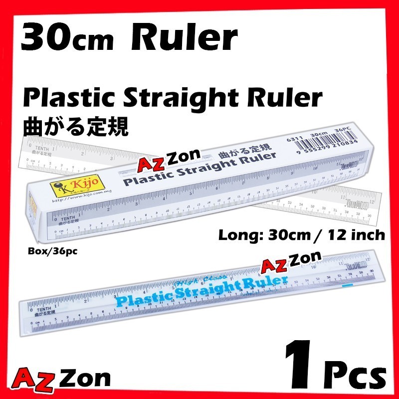 KIJO 30cm Plastic Straight Ruler (One Box of 36) | Shopee Singapore