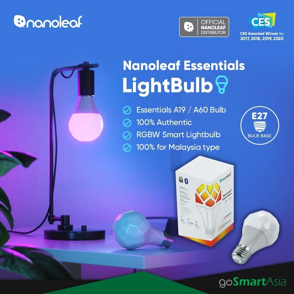Smart Lighting Basics - Nanoleaf Essentials Light Bulb A60 | A19 E27 ...